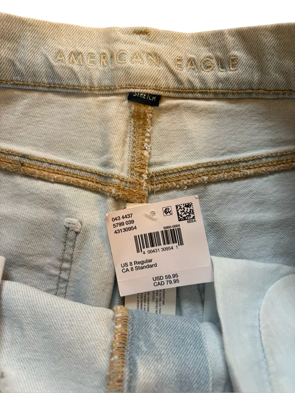 American Eagle Stretch Curvy Straight Leg Jeans Size 8 Regular NWT - Image 7