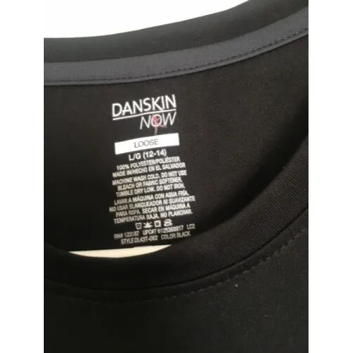 Danskin Now Dri More Women's T-Shirt Black Crew Neck Size L 12-14 - Image 3