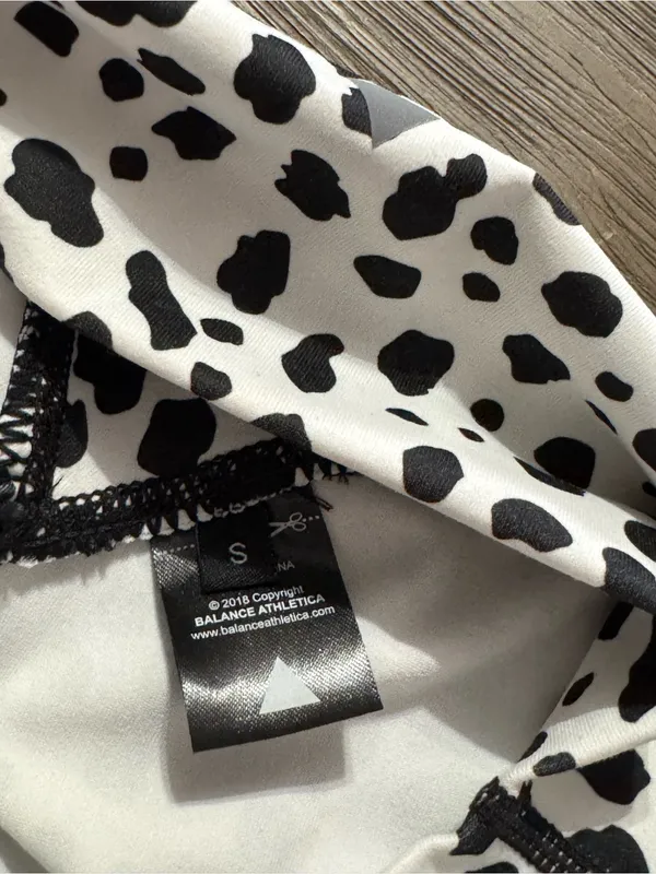 Balance Athletica Kids Black and White Spot Print Leggings - Image 6