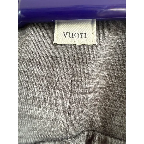 Vuori Womens‎ Heathered Charcoal Gray Pleated High Rise Tapered Joggers Pants - Image 4