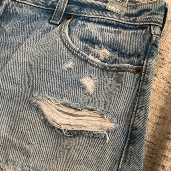 Abercrombie & Fitch Annie High Rise Distressed Denim Shorts - Image 2