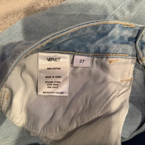 Vervet Distressed‎ Straight Leg Jeans Light Wash High Rise Size 27 - Image 5