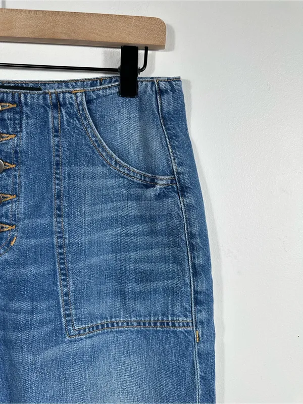 Veronica‎ Beard Crosbie Crop Wide Leg High Rise Jeans 29 Button Fly - Image 6