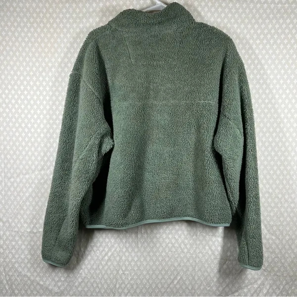 Girlfriend Collective‎ Green Fleece Quarter Zip Pullover - Image 5