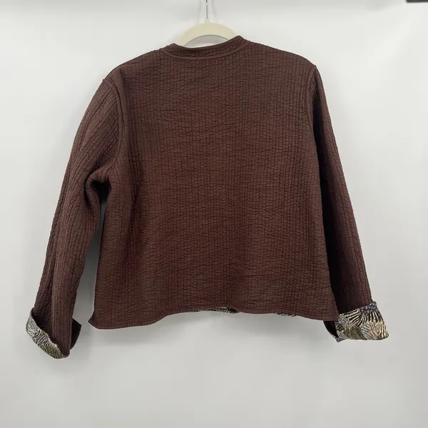 Women's Jacket Quilted Reverses Me Chocolate Coffee Brown Pattern Art Wear Boho - Image 9