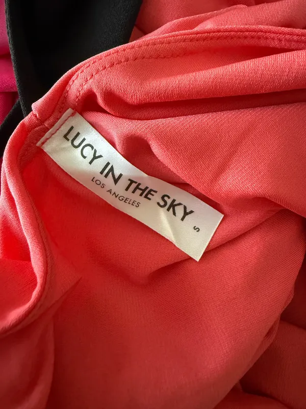 Lucy in the sky coral pink mini dress size small - Image 5