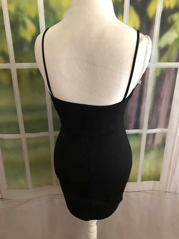 Blue Blush Black Lace Up Dress - Image 5