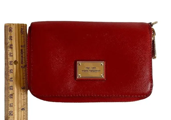 Michael Kors small red leather wallet - Image 7