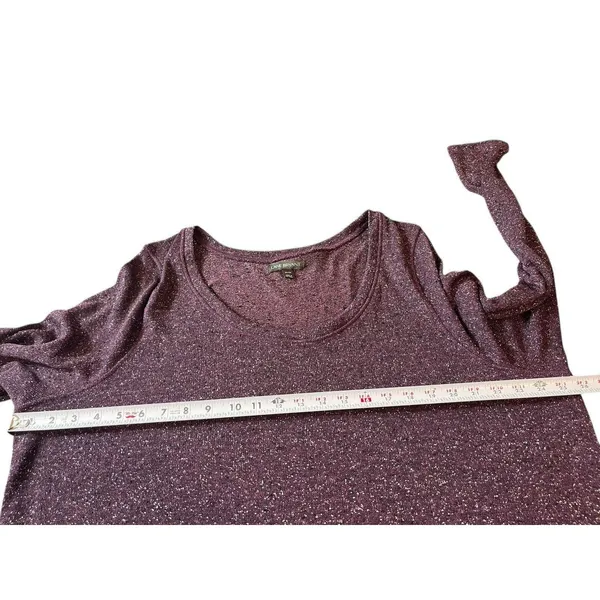 Lane Bryant Purple Sparkle 3/4 Sleeve Lightweight Asymmetrical Sweater 22/24 - Image 9