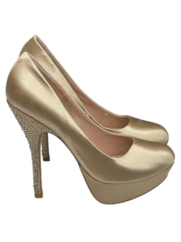 Steve Madden ☀︎︎ Partyy-R Glitter Crystal Platform Stilettos Pumps ☀︎︎ Champagne - Image 2