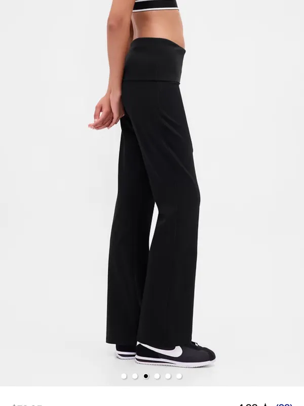 GAP foldover black flare leggings M - Image 4