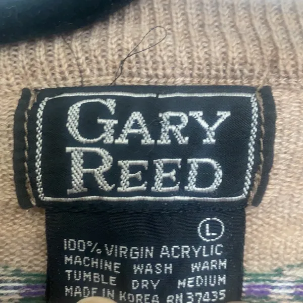 Gary Reed Vintage brown long sleeve v neck pullover sweater size large - Image 3