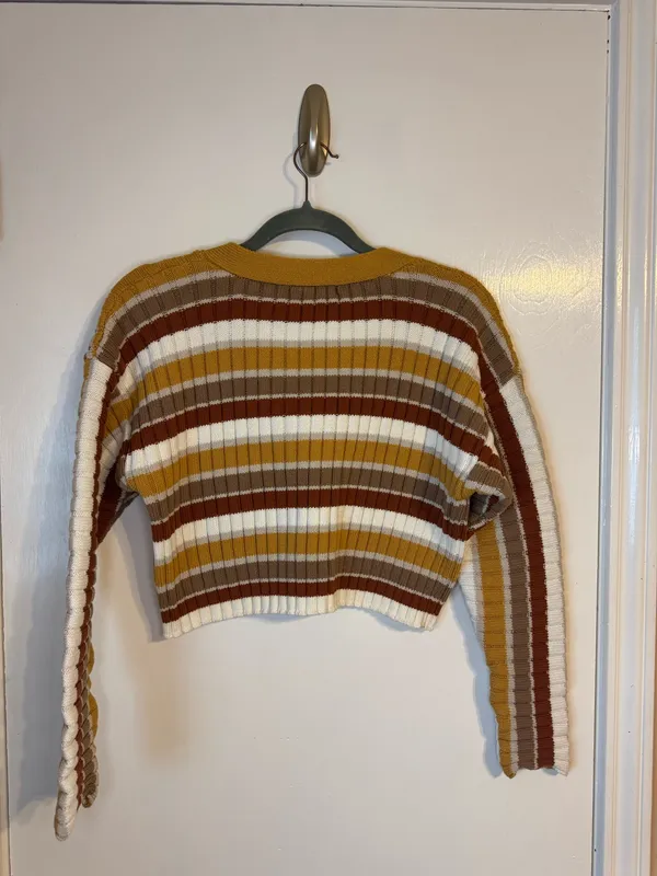 Forever 21 Retro Striped Cropped Cardigan, Size M , Pre-owned / No Flaws - Image 7
