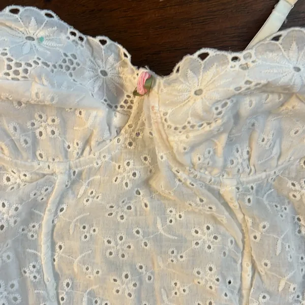 Edikted White Smocked Lace Top - Image 3