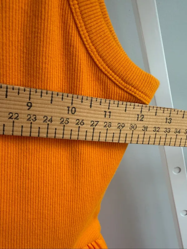 Zara Orange Combined Midi Dress Size S - Image 7