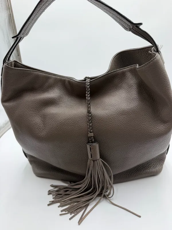 Rebecca Minkoff F16 Brown Genuine Leather Fringe Tassel Hobo Shoulder Bag - Image 2