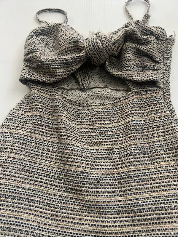 Storia ' Striped Knit Sundress in Beige and Black - Image 3
