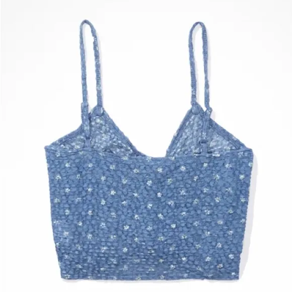 NEW!! American‎ Eagle Blue Floral AE Cinch-Front Cami - Image 7