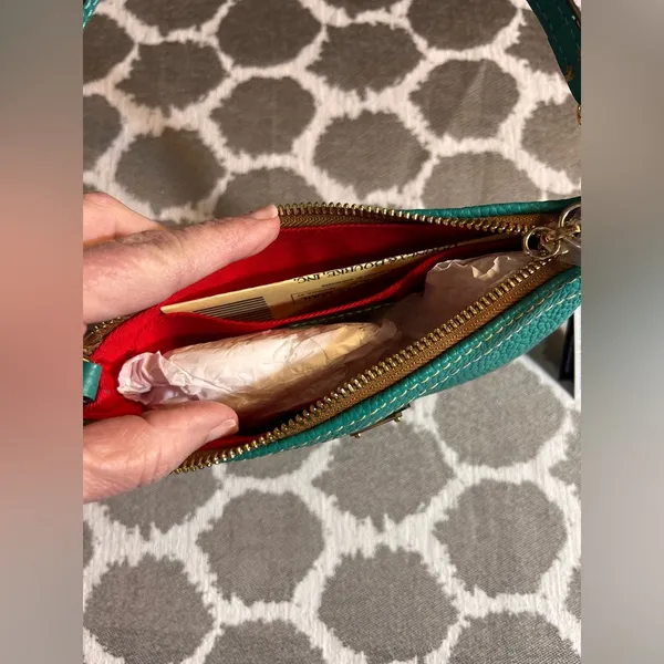 Dooney & Bourke NWT Turquoise Leather Mini Shoulder or Wristlet Bag summer fun - Image 7