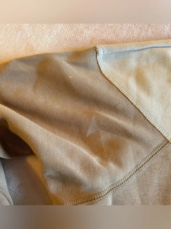 Nike two tone color block tan brown cropped oversized hoodie size S casual - Image 12