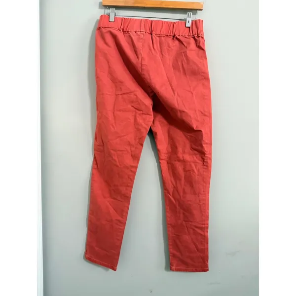 Soft Surroundings Pull On Pants Womens Small Coral Orange Stretch Slim Leg - Image 3