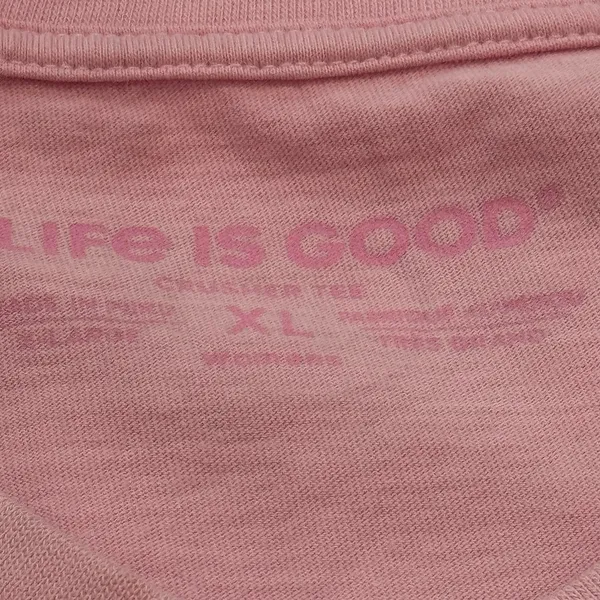 Life is Good Women’s XL Pink Super Heroes Wear Scrubs V-Neck T-Shirt - Image 4