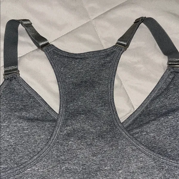 Puma Dark Heather Gray Racerback Sports Bra XL - Image 5