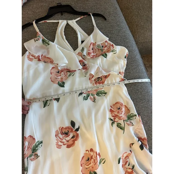 Disney‎ Princess XL Ivory Floral Ruffle High Low Maxi Dress EUC - Image 7