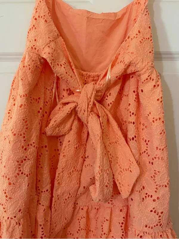 Altar'd State Peach Eyelet Mini Sundress - Image 3