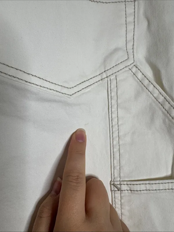 Hollister Ultra High-Rise Dad Pant White Utility Chino Pants Contrast Stitch 27 - Image 12