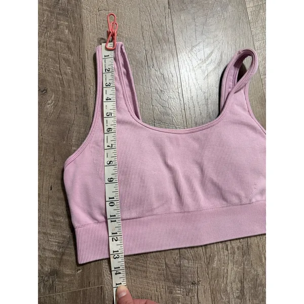 Ribbed‎ Seamless Padded Sports Bra Lilac Purple Large XL - Image 5
