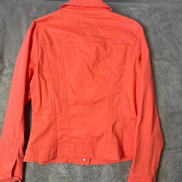 Lace Up Grommet Jacket Womens L Orange‎ Festival Y2K Biker Western Statement - Image 12