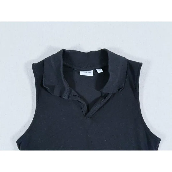 Aritzia Sunday Best Womens Collared Tank Top Size XXS Black Preppy Quiet Luxury - Image 4