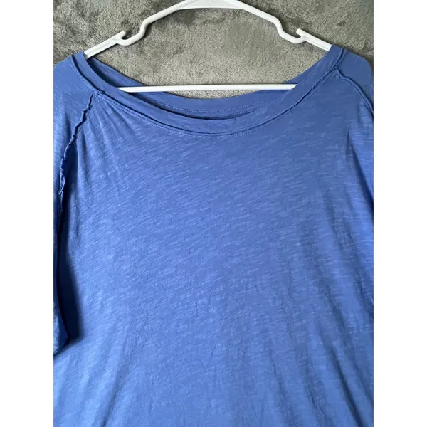 Free People Aria Trapeze Long Sleeve Tunic Top Oversized Size Medium Blue - Image 2