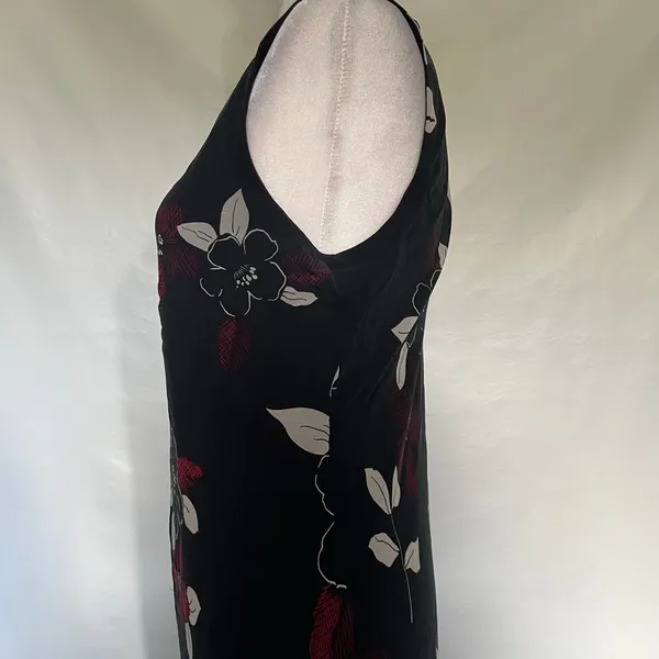 Vtg Y2K Maggy London 100% Silk Dress Sz 12 Asymmetric Maxi Goth Romantic Sheer - Image 5