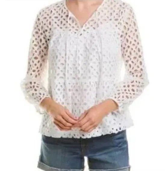 NEW J Crew Tiered Top in Embroidered Eyeles - Image 2