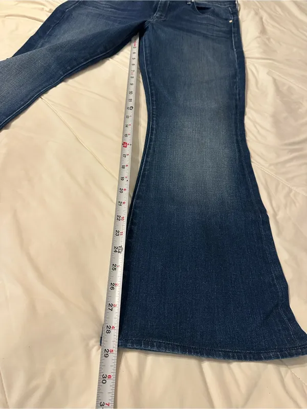 MOTHER The Down Low Weekender Heel in the color High Tide -Flare Jeans - Size 34 - Image 13