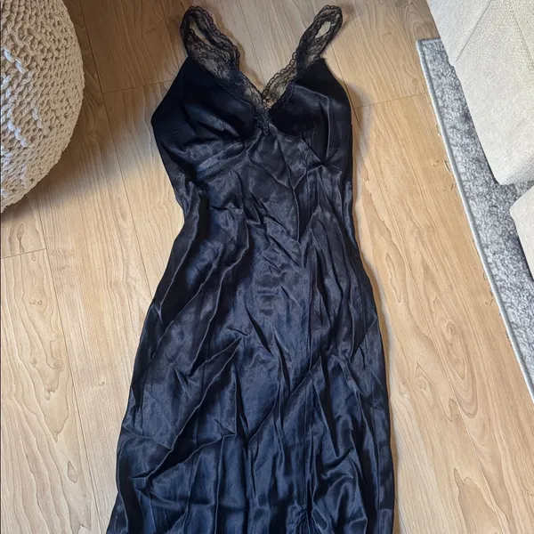 Zara Black Lace Maxi Dress - Image 2