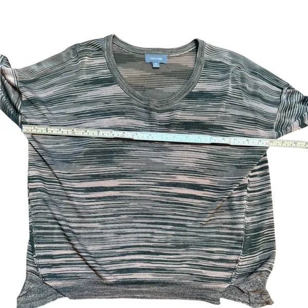 Sussan Striped Sheer Knit Top‎ Earth Tone Neutrals Lightweight Relaxed Sz XS - Image 7