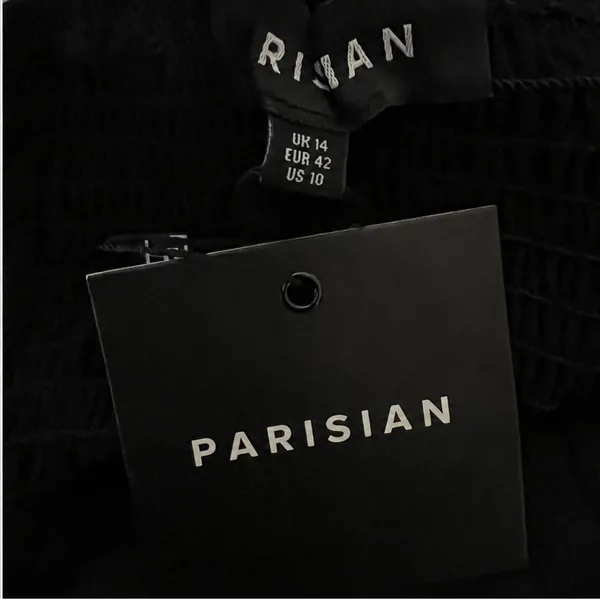 NWT Parisian Dark Romantic Ruched Button Crop Top Black Goth Bell Sleeve Size 10 - Image 5