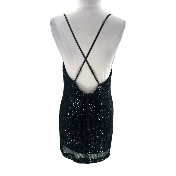 Bardot sequin slip dress black sz 6‎ - Image 5