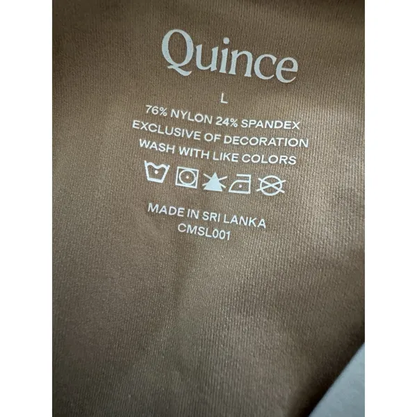 NWT Quince Second Skin Square Neck Long Sleeve Body Thong Bodysuit Mocha Large - Image 7