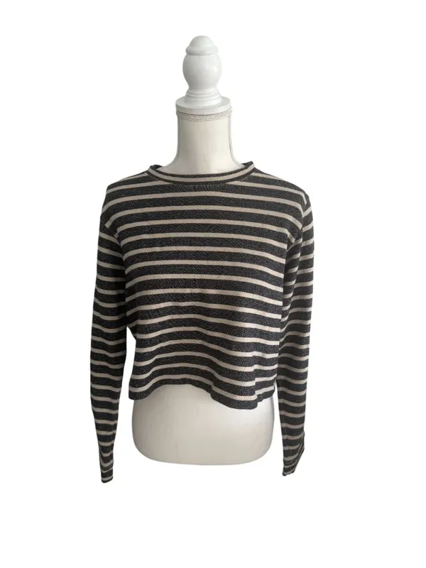 CLUB MONACO Striped Long Sleeve Top Size Small - Image 6