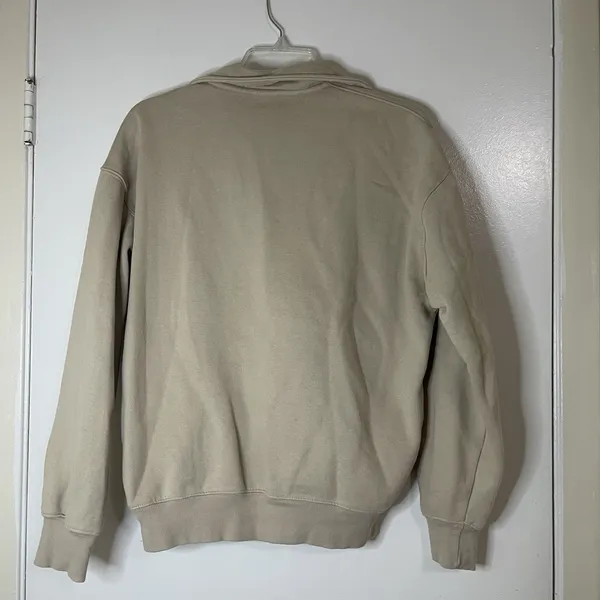 Aritzia TNA cozy fleece half zip pullover tan beige relaxed sweatshirt size XS 1 - Image 3