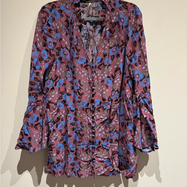 Free People boho style floral tunic size small - Image 2