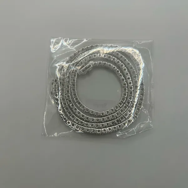 Tennis Chain Real Silver ICED Out CZ Necklace Chain VVS1 3mm 22 Inch Men Women - Image 3