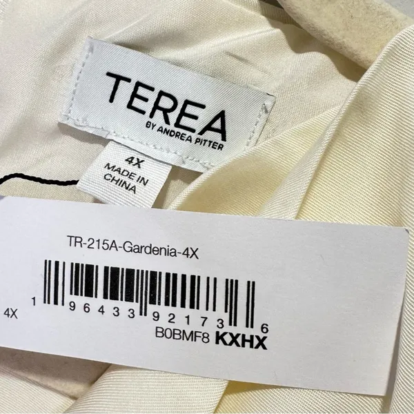 NWT TEREA 4X Women's Sienna Cowl Neck Draped Top in Gardenia Off White Color‎ - Image 7