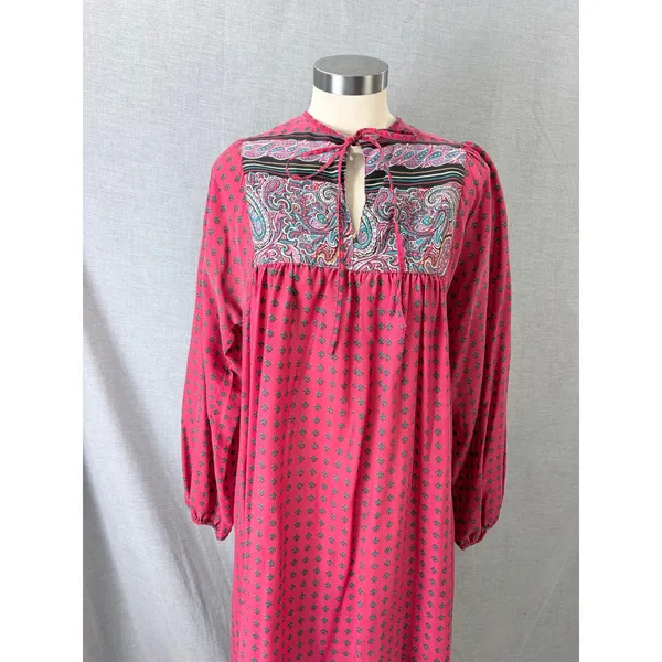 Vintage Robbie Bee Boho Paisley Midi Dress Red Festival Prairie‎ AS IS - Image 7