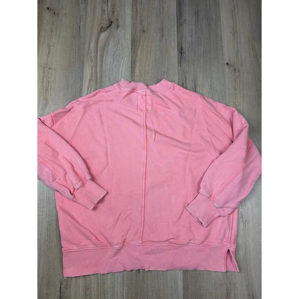 Aerie Vacay Crew Sweatshirt Wild Peach French Terry Oversized Top Small - Image 8