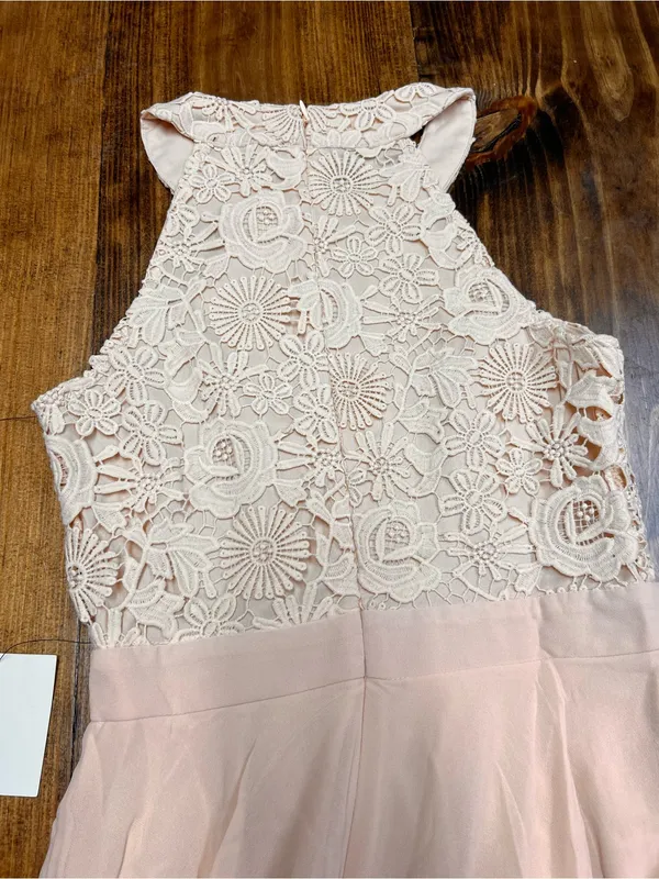 Lulus Picture Perfect Blush Lace Maxi Dress Size Small NWT - Image 10